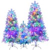 Racxily 3-Piece Pre-Lit Christmas Tree Set, Silver Spruce Artificial Trees with 850 LED & 11 Modes for Home & Office - 2 of 4