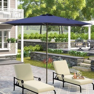 LOVMOR 7.5ft * 7.5ft Patio Umbrella with Crank and Push Button Tilt,Red - 1 of 4