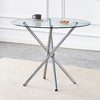 FURNIinspire Dining Tables Modern Round Glass Table with Gold Ring Shaped Legs for Dining Room and Kitchen, Silver, 36.6*36.6*29.5 - 4 of 4