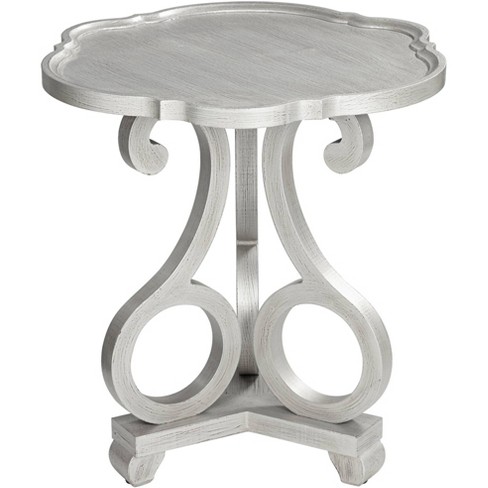 Crestview Collection Adriana 26 Wide Brushed Silver Scalloped Side Table Target