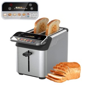 WHALL 2 Slice Toaster, Toasters 2 slice, Smart Bread Toaster, Touchscreen Toaster with wide slots, Stainless Steel Toaster,Bagel Toaster - 1 of 4