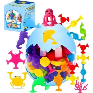 27-Piece Suction Cup Bath Toys Set, Mold-Free Sensory Play for Kids Ages 3-8 - 1 of 4