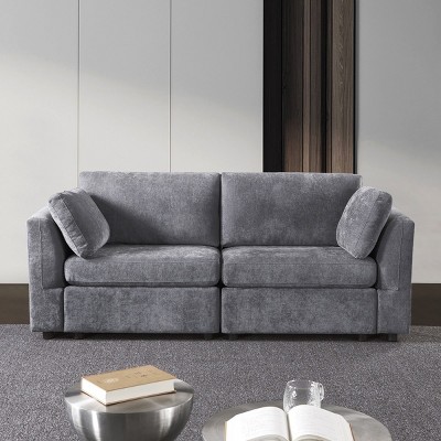 80"Deep 2 Seater Sofa,Apartment Sofa,Comfiest Couches And Sectionals,Soft Chenille Couch Knock Down Sofa Couch-Cuddlewood