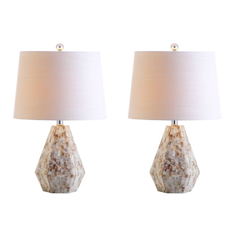 21&#34; (Set of 2) Isabella Seashell Table Lamp (Includes LED Light Bulb) Natural - JONATHAN Y, 1 of 6