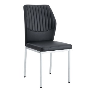 Lyngins Modern Dining Chairs with High Backrest,Upholstered Kitchen Chairs with Metal Legs,PU Chairs for Dining Room - 1 of 4