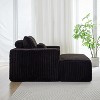 49”W Corduroy Sponge Sofa Lounge Chair Sleeper Chair with Removable footrest and Pillow, No Assembly Required-ModernLuxe - 3 of 4