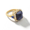 Ross-Simons 7.75 ct. t.w. Sapphire 3-Stone Ring With .14 ct. t.w. Diamonds in 18kt Gold Over Sterling - 4 of 4