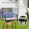 homfan High Swivel Bar Stools Set, Counter Height Tall Patio Swivel Chairs Set of 2 with Carved Back, Height Patio Bar Chairs with Seat Cushion - 3 of 4