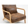 PAGED Accent Chair with Wood Frame, Mid Century Modern Living Room Chairs with Waist Cushion, Reading Armchair for Living Room - 2 of 4