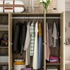 Famapy Yellow Wooden Wardrobe Armoire Closet Freestanding Hall Tree - 4 of 4