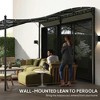 Resenkos Outdoor Garden Gazebo, Sunshade Gazebo Canopy,10' x 16' Wall-Mounted Outdoor Pergola Canopy, Metal Patio Canopy with Drainage Holes, Dark - 4 of 4