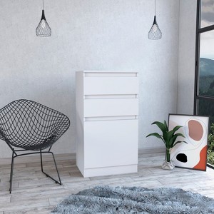Kamelot Dresser With Jewelry Box, Single Door Cabinet, Mirror, Two Drawers -White - 1 of 1