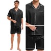 INSPIRE CHIC Men's Satin Sleepwear Short Sleeve Nightwear Shorts Summer Pajamas Set 2 Pieces - 4 of 4
