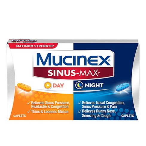 Mucinex Sinus-Max Day & Night Caplets - Acetaminophen - 20ct - image 1 of 4