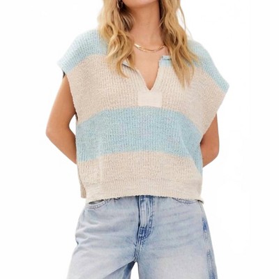 Women's Short Sleeve Wide Striped Sweater - Illa Illa