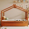 Twin Size Wooden House Bed with Twin Size Trundle for Kids or Teens Bedroom - 2 of 4