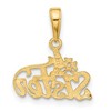 Black Bow Jewelry 14k Yellow Gold #1 Sister Pendant, 15mm - 3 of 4