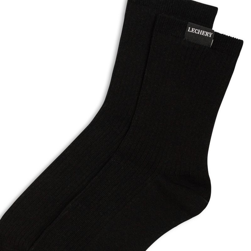 LECHERY® Unisex Classic Cotton Blend Woven Tab Socks (1 Pair), 3 of 4