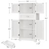 USIKEY Morden 47.2" Storage Cabinet with 2 Drawers & 2 Adjustable Shelves, Floor Cabinet with 4 Doors, Cabinet for Living Room, Dining Room - 2 of 4