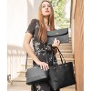 Handbags for Women Shoulder Bags Tote Satchel Hobo 3pcs Purse Set Black - 2 of 4