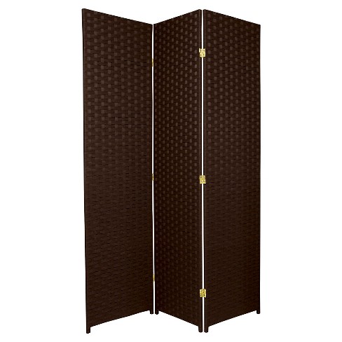 6 ft. Tall Woven Fiber Room Divider - Dark Mocha (3 Panels) - image 1 of 3