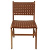 Carolina Living Whitney Leather Woven Chair - Set of 2 - Honey Gold - Tan Upholstery - 4 of 4
