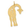 Black Bow Jewelry 14k Yellow Gold Satin and Diamond Cut Giraffe Pendant - 3 of 4
