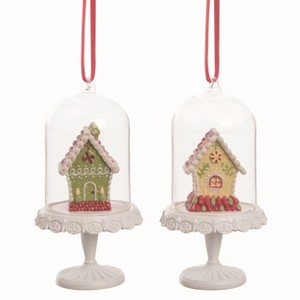 Transpac Resin Gingerbread Cloche Ornament Set of 2 Christmas Home Decorations - 1 of 1