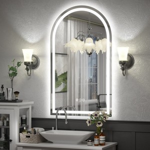 Apmir Super Bright 192 LEDs/m LED Lighted Anti-Fog Tempered Glass Arched Bathroom/Vanity Mirror with ETL & 3-Year Warranty - 1 of 4