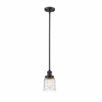 Bell - 1 Light Stem Hung Mini Pendant In Industrial Style-10 Inches Tall and 5 Inches Wide