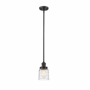 Bell - 1 Light Stem Hung Mini Pendant In Industrial Style-10 Inches Tall and 5 Inches Wide - 1 of 1