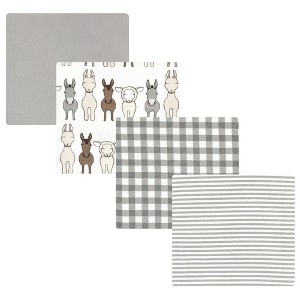 Luvable Friends Hudson Baby Flannel Receiving Blankets 4pk - 1 of 2