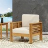 1 Piece Modern Outdoor Acacia Wood Patio Club Chair,Lounge Club Chair,Armrest Cushioned Patio Garden Deep Seating Club Chair-Coolbibila - 3 of 4