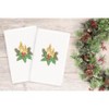 Linum Home Textiles Christmas Candles - Embroidered Luxury 100% Turkish Cotton Hand Towels (Set of 2) - 2 of 3