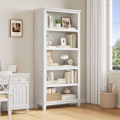 GarveeHome 5 Tier Bookcase with Adjustable Shelves, 71" Tall Bookshelf w/Wooden Legs