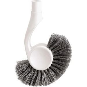 Stainless Steel Toilet Brush with Caddy - Durable, Rust-Resistant Construction and Modern White Finish for a Stylish Bathroom - 1 of 4