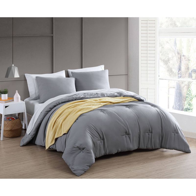 Anniston 8pc Enzyme Washed Comforter with Throw - Geneva Home Fashion, 1 of 3