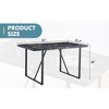 NicBex Dining Room Table for 4 Industrial 55" Long Dining Table Counter Height Table with Metal Legs and Faux Marble for Dining Rooms, Black - 2 of 4