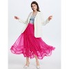 Women's Tiered Tulle Maxi Skirt - Fairy Tutu with High Elastic Waist & A-Line Pleated Design Rose - 2 of 4