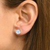 Pompeii3 G/VS 3 Ct TW Round Moissanite Screw Back Studs 14k White Gold - 3 of 4