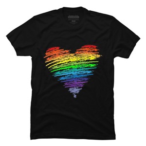 Adult Design By Humans Love Wins Rainbow Blended Heart Pride By KangThien T-Shirt - 1 of 2