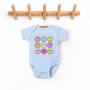 The Juniper Shop Colorful Smiley Face Distressed Baby Bodysuit - 1 of 2