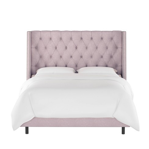 Arlette Nail On Tufted Wingback Bed, Skyline Tufted Headboard King Size