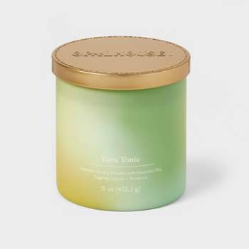 2-Wick 15oz Glass Jar Candle with Tie Dye Sleeve Yuzu Tonic - Opalhouse™