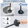 2-in-1 Toilet Bowl Brush Plunger Set with Extended Handle, Toilet Brush Bristle Plunger Combo 1 Set, Black - 2 of 4