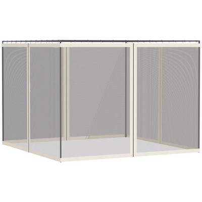 Outsunny Universal Mesh Sidewall Netting Replacement for Gazebos and Canopy Tents with Zippers, (Sidewall Only)