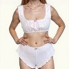 Milanblocks Soft Girl Loungewear Set Cotton Lace Bralette High Waist Panties - 2 of 4