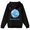 Superman 2025 Fortress Of Solitude Adult Black Long Sleeve Hooded Sweatshirt - 4 of 4