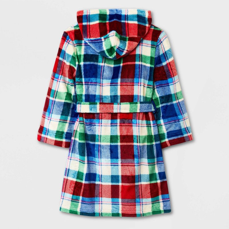 Kids&#39; Plaid Robe - Cat &#38; Jack&#8482; Red/Green/Blue, 3 of 8