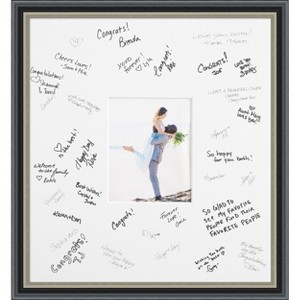 Theo Signature Mat Picture Frame – Guest Book Alternative for Weddings, Graduations, or Retirement – Autograph Photo Mat for Signature Board - 1 of 4